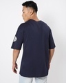 Shop Men's Navy Blue Venom Graphic Printed Oversized T-shirt-Full