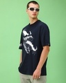 Shop Men's Navy Blue Venom Graphic Printed Oversized T-shirt-Full