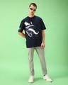 Shop Men's Navy Blue Venom Graphic Printed Oversized T-shirt