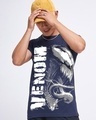 Shop Men's Navy Blue Venom Graphic Printed T-shirt-Front