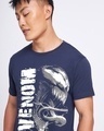 Shop Men's Navy Blue Venom Graphic Printed T-shirt