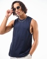 Shop Men's Blue Oversized Vest-Front