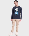 Shop Men's Navy Blue Vroom Panda Graphic Printed T-shirt-Full