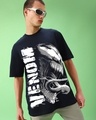 Shop Men's Navy Blue We Are Venom Graphic Printed Oversized T-shirt-Front