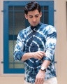 Shop Men's Navy Blue & White Tie & Dye Shirt-Front