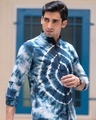 Shop Men's Navy Blue & White Tie & Dye Shirt-Design