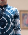 Shop Men's Navy Blue & White Tie & Dye Shirt