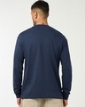 Shop Men's Navy Blue Wind Wave Typography Oversized T-shirt-Full