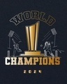 Shop Men's Navy Blue World Champion Graphic Printed Oversized T-shirt