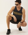 Shop Men's Blue & Yellow Striped Slim Fit Vest