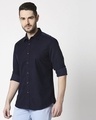 Shop Men's Navy Casual Slim Fit Corduroy Shirt-Design