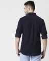 Shop Men's Navy Casual Slim Fit Corduroy Shirt-Full