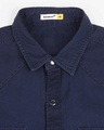 Shop Men's Navy Casual Twill Over Dyed Slim Fit Shirt