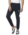 Shop Men's Navy Color Block Slim Fit Joggers-Front