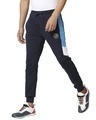 Shop Men's Navy Color Block Slim Fit Joggers-Design