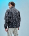 Shop Men's Black All Over Printed Oversized Puffer Jacket-Design