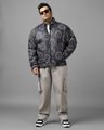 Shop Men's Navy Blue All Over Printed Oversized Plus Size Jacket-Full