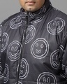 Shop Men's Navy Blue All Over Printed Oversized Plus Size Jacket