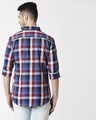 Shop Men's Navy Slim Fit Casual Check Shirt-Full