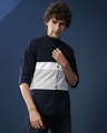 Shop Men's Navy & White Color Block Regular Fit Shirt-Front