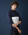 Shop Men's Navy & White Color Block Regular Fit Shirt-Full