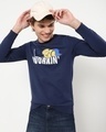 Shop Men's Navy Workin Typography Sweatshirt-Front