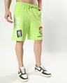 Shop Men's Neon Green Duds Anime Girl Graphic Printed Relaxed Fit Shorts-Design