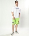 Shop Men's Neon Green Duds Anime Girl Graphic Printed Relaxed Fit Shorts