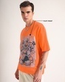 Shop Men's Neon Orange Pain Killers Puff Printed Oversized T-shirt-Design
