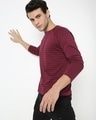 Shop Men's Not So Wine Stripe Henley Full Sleeve T-shirt-Front