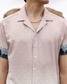 Shop Men's Nude Pink & Space Blue Textured Shirt