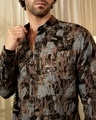 Shop Men's Obsidian Black & Brown All Over Printed Shirt