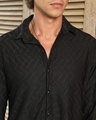Shop Men's Obsidian Black Textured Shirt