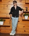 Shop Men's Obsidian Black Textured Shirt-Full