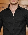 Shop Men's Obsidian Black Textured Shirt