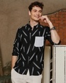 Shop Men's Obsidian Black & White All Over Printed Shirt-Front