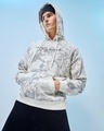 Shop Men's Off White All Over Printed Oversized Plus Size Hoodies-Front