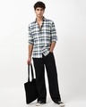 Shop Men's White & Green Checked Shirt-Full