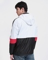 Shop Men's White & Black Color Block Oversized Windcheater Jacket-Design