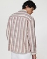 Shop Men's Off White & Dusty Pink Striped Oversized Shirt-Design
