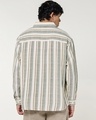 Shop Men's Off White & Green Striped Oversized Shirt-Design