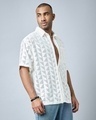 Shop Men's White Self Design Oversized Shirt-Design