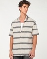 Shop Men's Off White Textured Oversized Shirt-Front