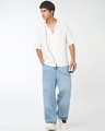 Shop Men's White Textured Oversized Shirt-Full