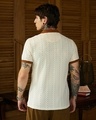 Shop Men's Off White Textured Polo T-shirt-Design