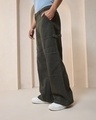 Shop Men's Olive Baggy Straight Fit Carpenter Jeans-Design