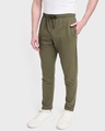Shop Men's Olive Basic Track Pants-Front