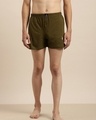 Shop Men's Olive Casual Boxers-Front