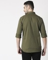 Shop Men's Olive Casual Twill Over Dyed Slim Fit Shirt-Full