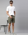 Shop Men's Olive Cotton Linen Shorts
